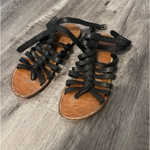 SAM EDELMAN | Greco Blaxk Leather Sandals